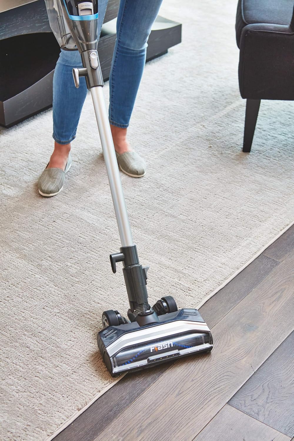 Eureka Flash Lightweight Stick Vacuum Cleaner,15KPa Powerful Suction, 2 in 1 Corded Handheld Vac for Hard Floor and Carpet, Blue