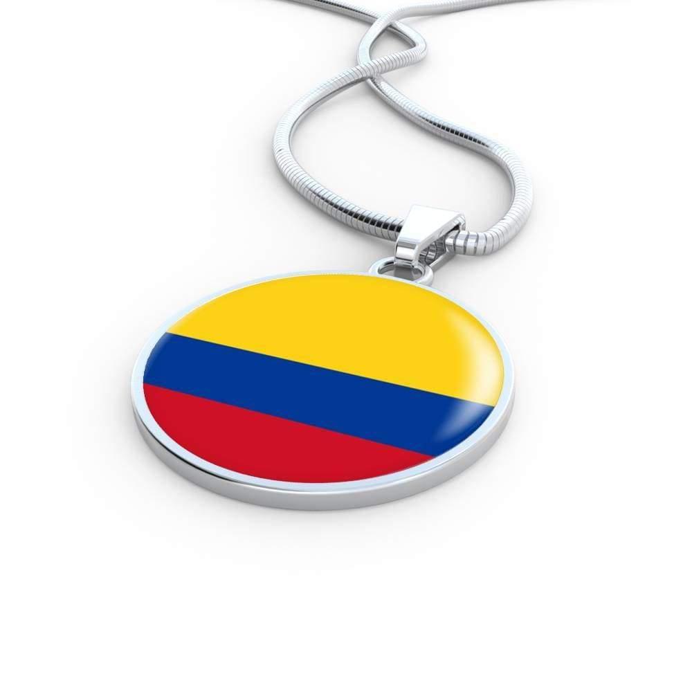 Colombia Flag Necklace Stainless Steel or 18k Gold 18-22"