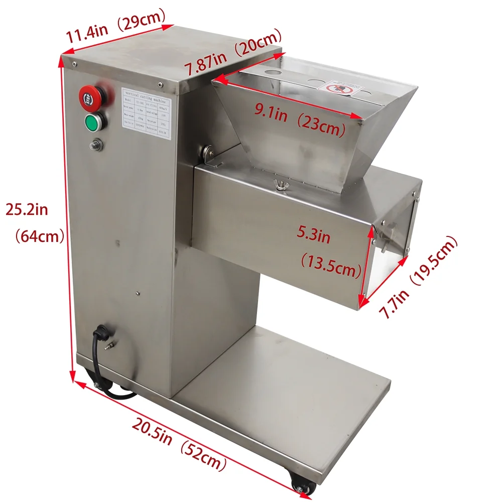 INTSUPERMAI Commercial Fresh Meat Slicer Cutting Machine Stainless with 2.5mm Blade