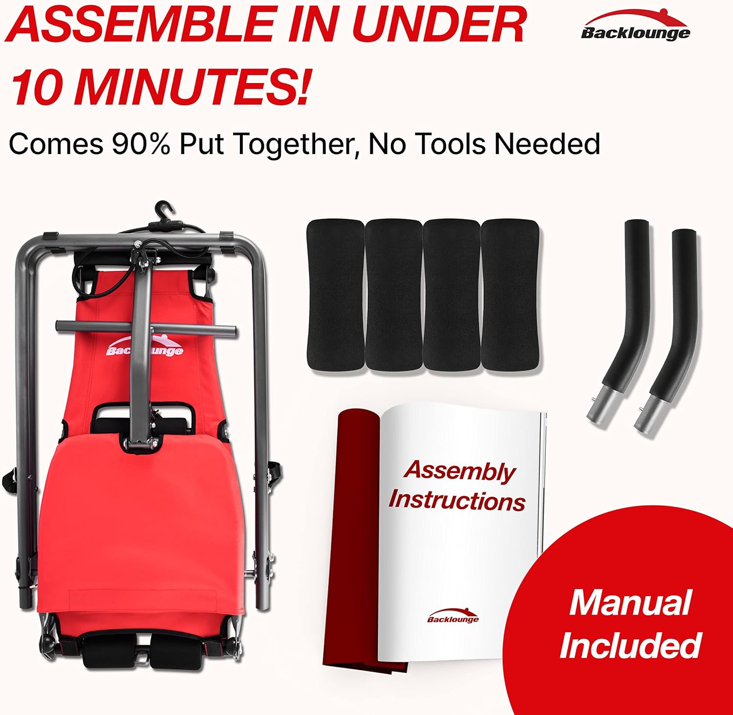 Inversion Chair/Bench - Portable, Lightweight Design - Manual Incline/Decline - Back Pain Relief, Core Strengthening - Exercise Equipment for Abs