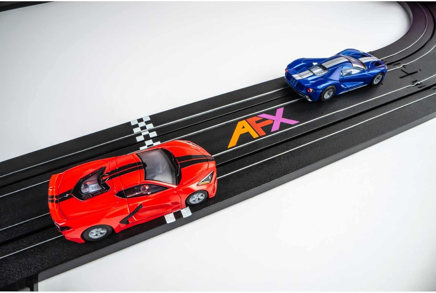 AFX/Racemasters Super Cars Set15ft TrackMega G+ ChassisTri-Pack AFX22032 HO Slot Racing Sets