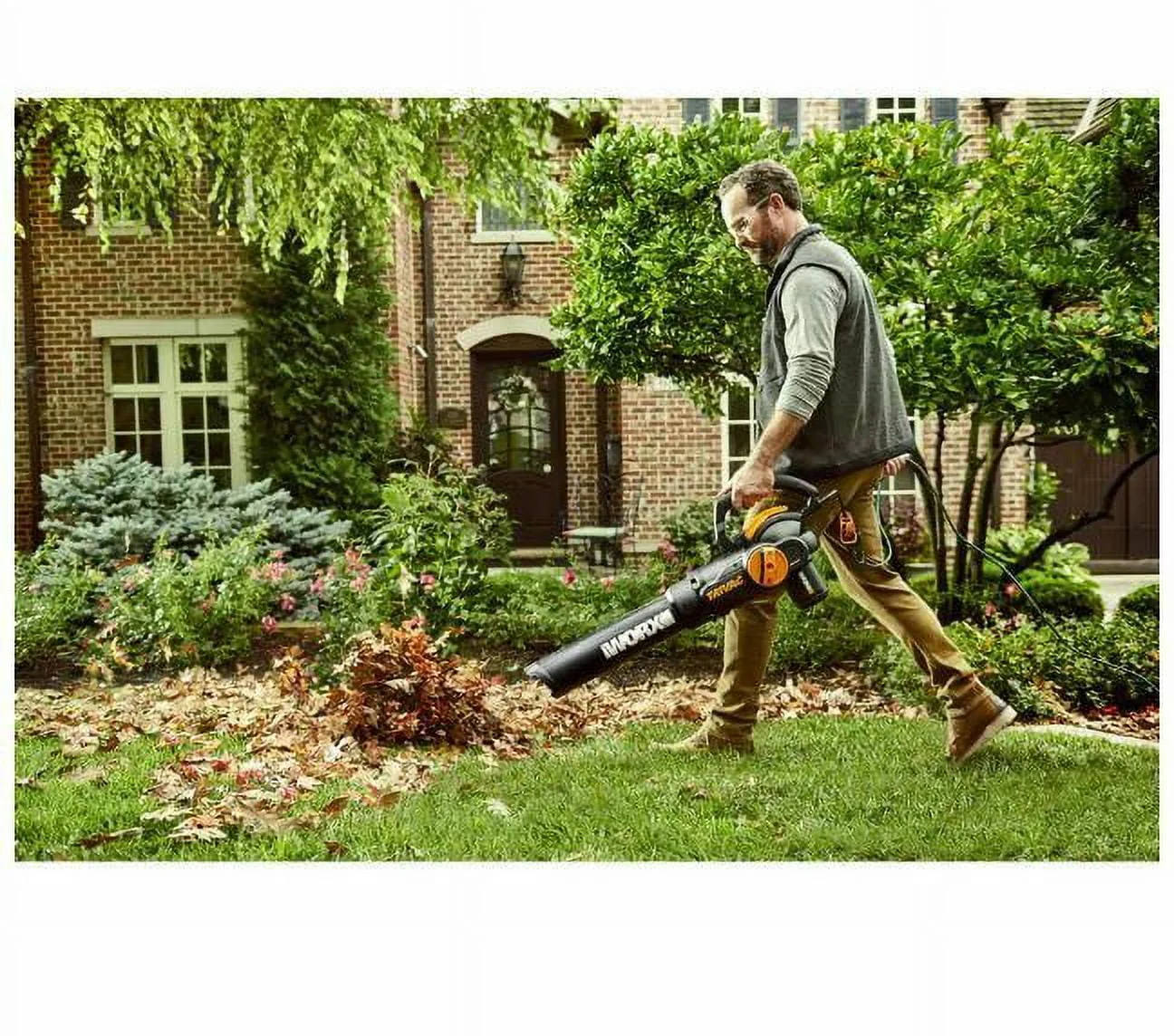 Worx WG512 3 in 1 Trivac 2 Speed Corded Electric Leaf Blower Mulcher Yard Vacuum