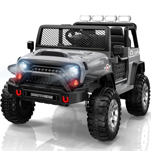 L8 2 Seater Ride On Car, 12V Kids Electric Car w/Remote Control, 4-Wheel Suspension, Bluetooth Speaker, Multi Music Modes, 3 Speeds, LED Lights