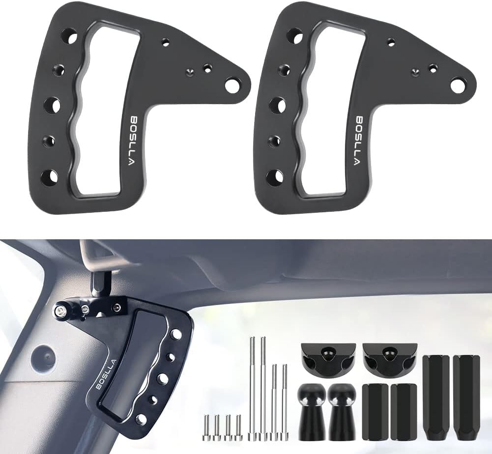Front & Rear Roll Bar Grab Handles Kit Compatible with 2007-2018 Jeep Wrangler JK JKU Unlimited 4 Door Pack of 2