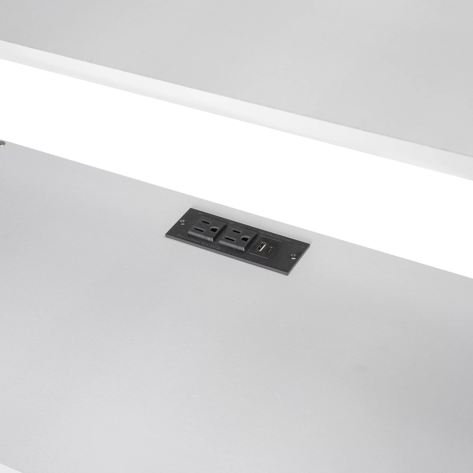 Euroco Twin Size Loft Bed with Built-in Desk, 3 Drawers and USB Charging Station, LED Light Under Bed Space
