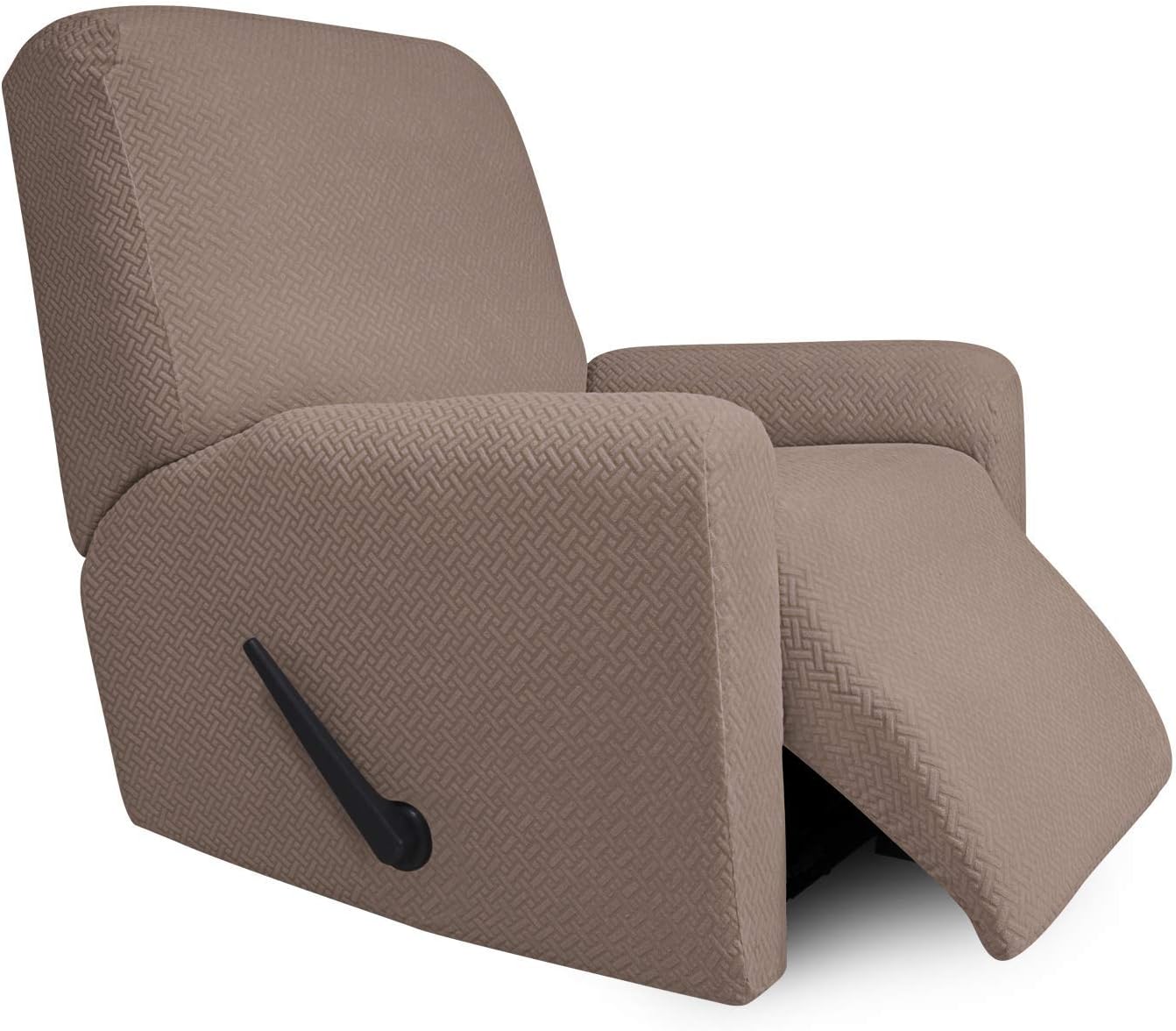 Easy-Going Stretch Jacquard Recliner Couch Cover, 4-Piece Soft Sofa Cover, Sofa Slipcover with Elastic Loop, Washable Furniture Protector for Kids