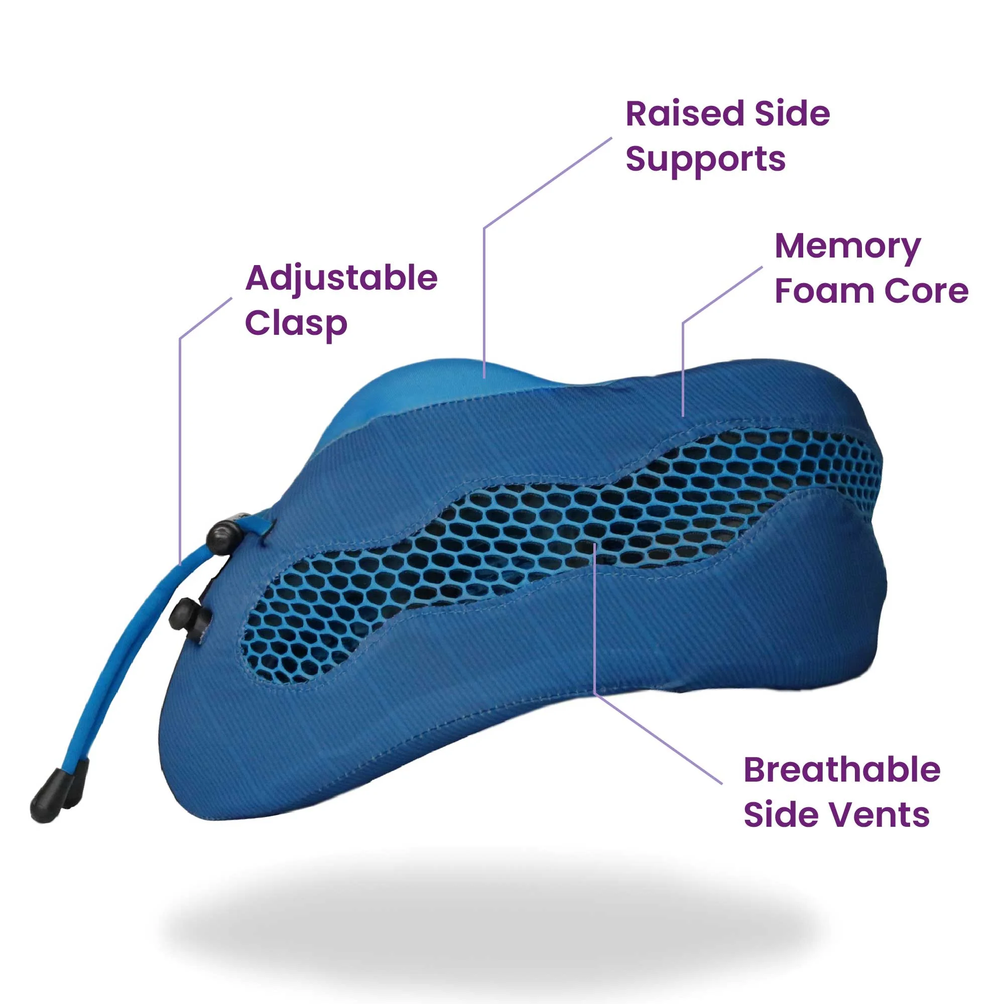 Cabeau Evolution Cool Memory Foam Travel Neck Pillow, One Size, Blue - Curated Treasures Market