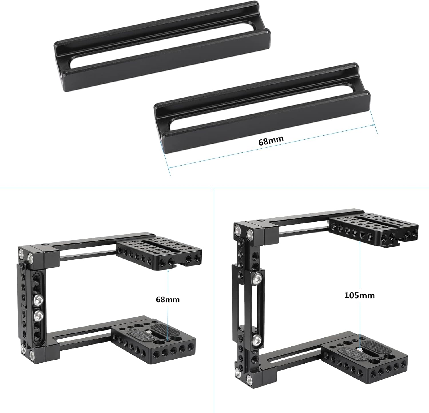 CAMVATE Universal Adjustable Camera Cage Fit for Right Handle and Left Handle Camera(Only Come with Left Handle Grip)
