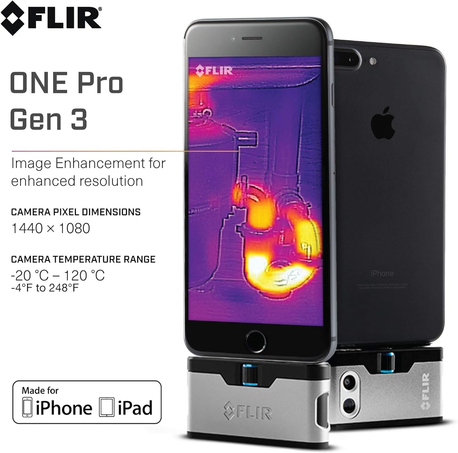 FLIR One Pro LT iOS Pro-Grade Thermal Camera for Smartphones