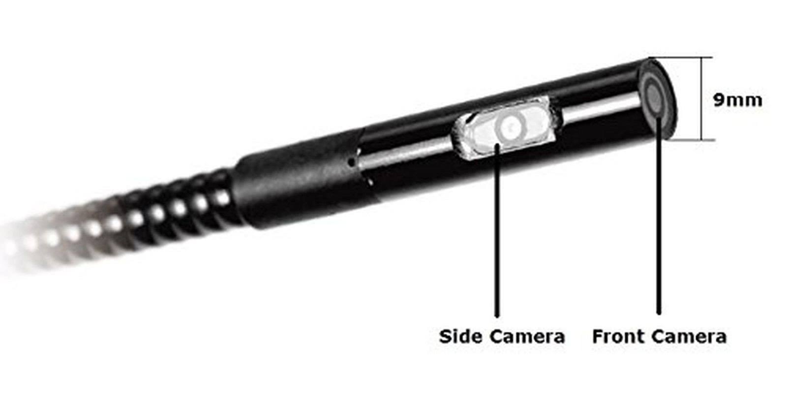 Vividia 9mm Portable Flexible Inspection Camera Borescope with Dual-Lens Camera Head and 2.4x22 LCD Monitor