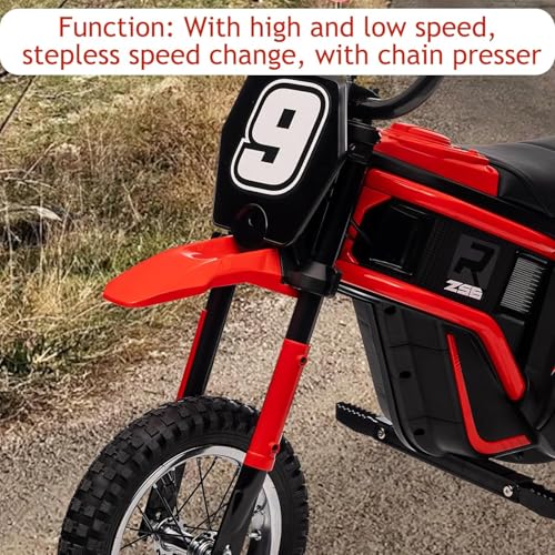 Electric Dirt Bike for Kids, 24V 350W Kids Electric Motorcycle, 3-Speed Modes & Up to 14.29 MPH, Metal Suspension Safe and Shock Proof