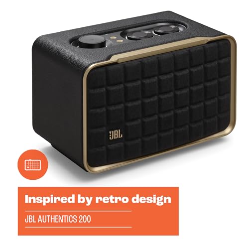 JBL Authentics 200 - Retro Style Smart Home Speaker with Built in Wi-Fi, Bluetooth and Voice Assistants, Alexa and Google Assistant