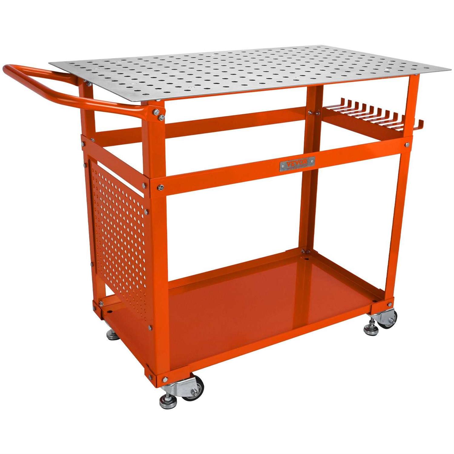 VEVOR Welding Table 36×24 600lbs Load Capacity Steel Welding Workbench Table on Wheels