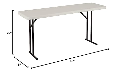Norwood Commercial Furniture 6' Indoor/Outdoor Folding Training Table, Rectangular Blow-Molded Plastic Folding Training and Event Table, Gray