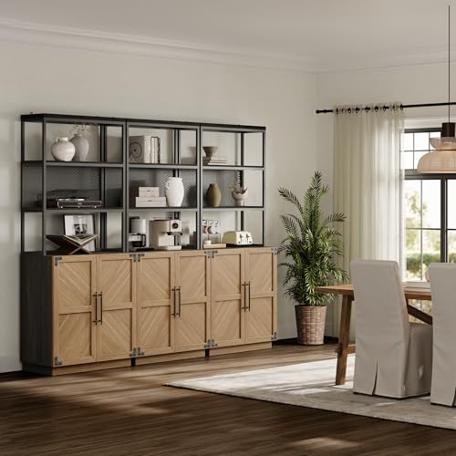 SICOTAS Book Shelf Bookcases with Storage - 75.3” Tall Book Shelves Case 5 Tier Large Modern Bookshelf Case with Door