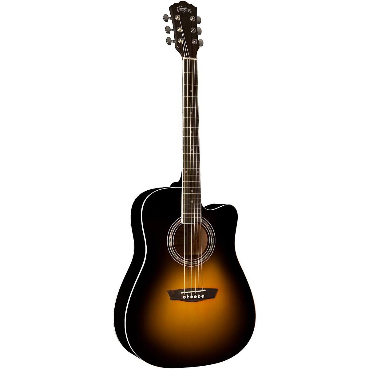 Washburn WA90CE Dreadnought Acoustic Electric Guitar Vintage Tobacco Sunburst