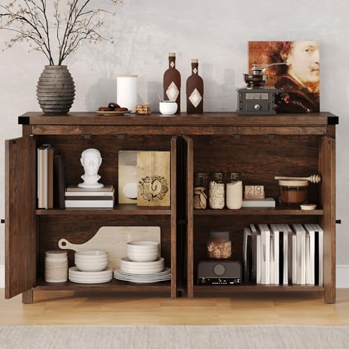 DWVO 55'' Sideboard Buffet Cabinet with Storage, Farmhouse Kitchen Storage Cabinet with Doors
