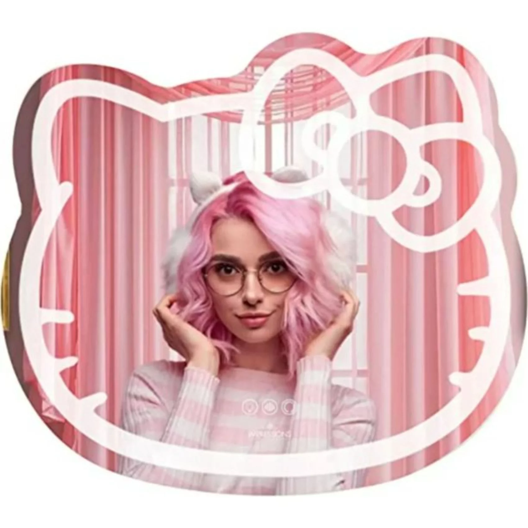 Impressions Vanity Hello Kitty LED Makeup Mirror, Wall Mount Tabletop Lighted Mirrors with Touch Sensor - Radiant Selections