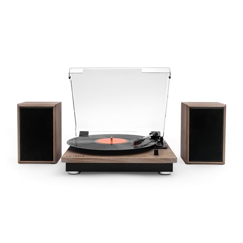 Victrola The Quincy 6-in-1 Bluetooth Record Player & Multimedia Center with Built-in Speakers &ndash; 3-Speed Turntable, CD & Cassette Player