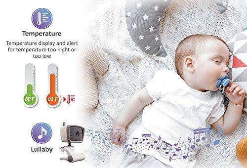 Moonybaby Video Baby Monitor for Camping or Vacation with 2 Portable Cameras for 2 Rooms, 4.3 Inches LCD, No Wifi, Long Battery
