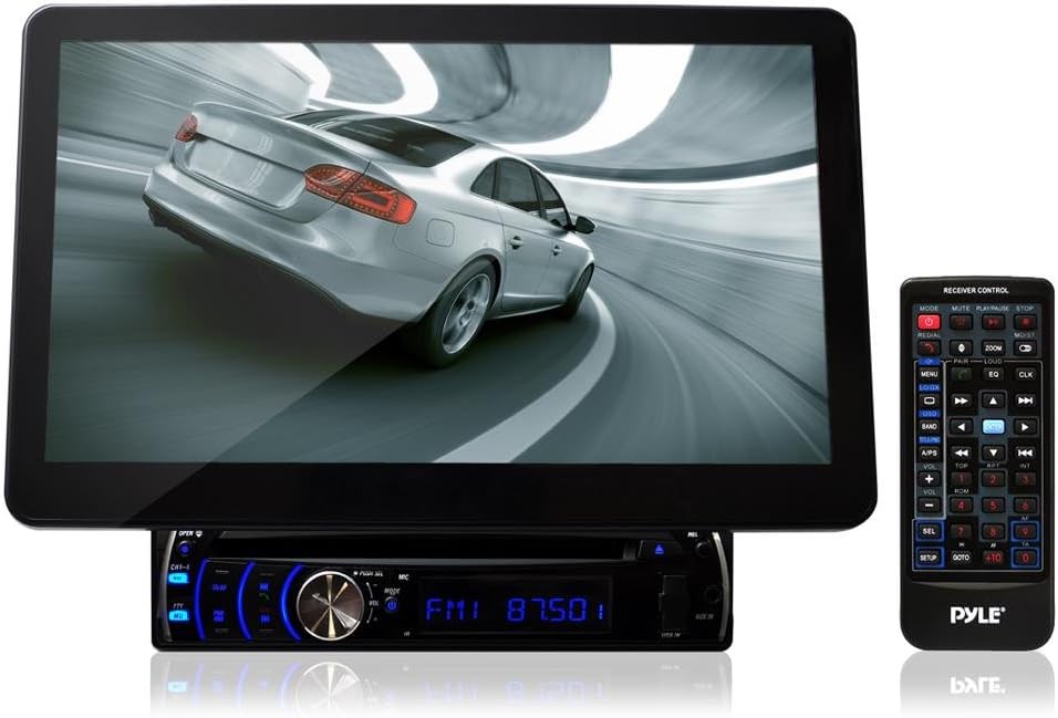 Pyle PLD10BT 10.1-Inch Motorized Touchscreen Bluetooth Receiver Multimedia System with Built-In DVD Player