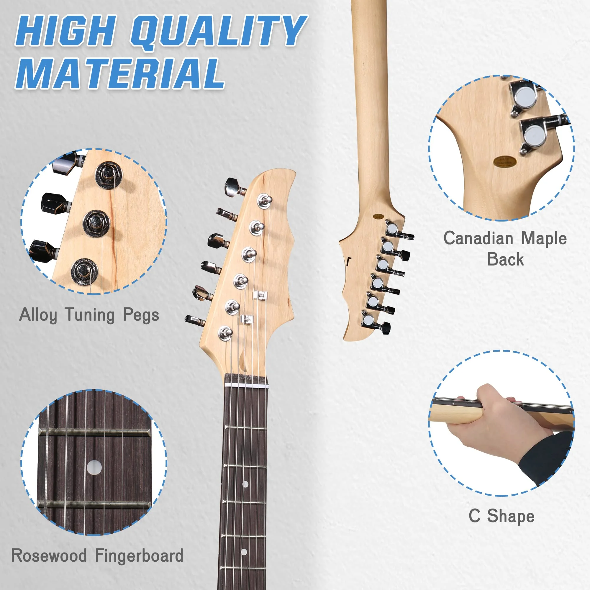 KARMAS PRODUCT 39 Inch Electric Guitar Starter Kit for Teenager and Aldult, Full-size Beginner Guitar with 10W Amplifier, Carrier Bag, Tuner, Strings