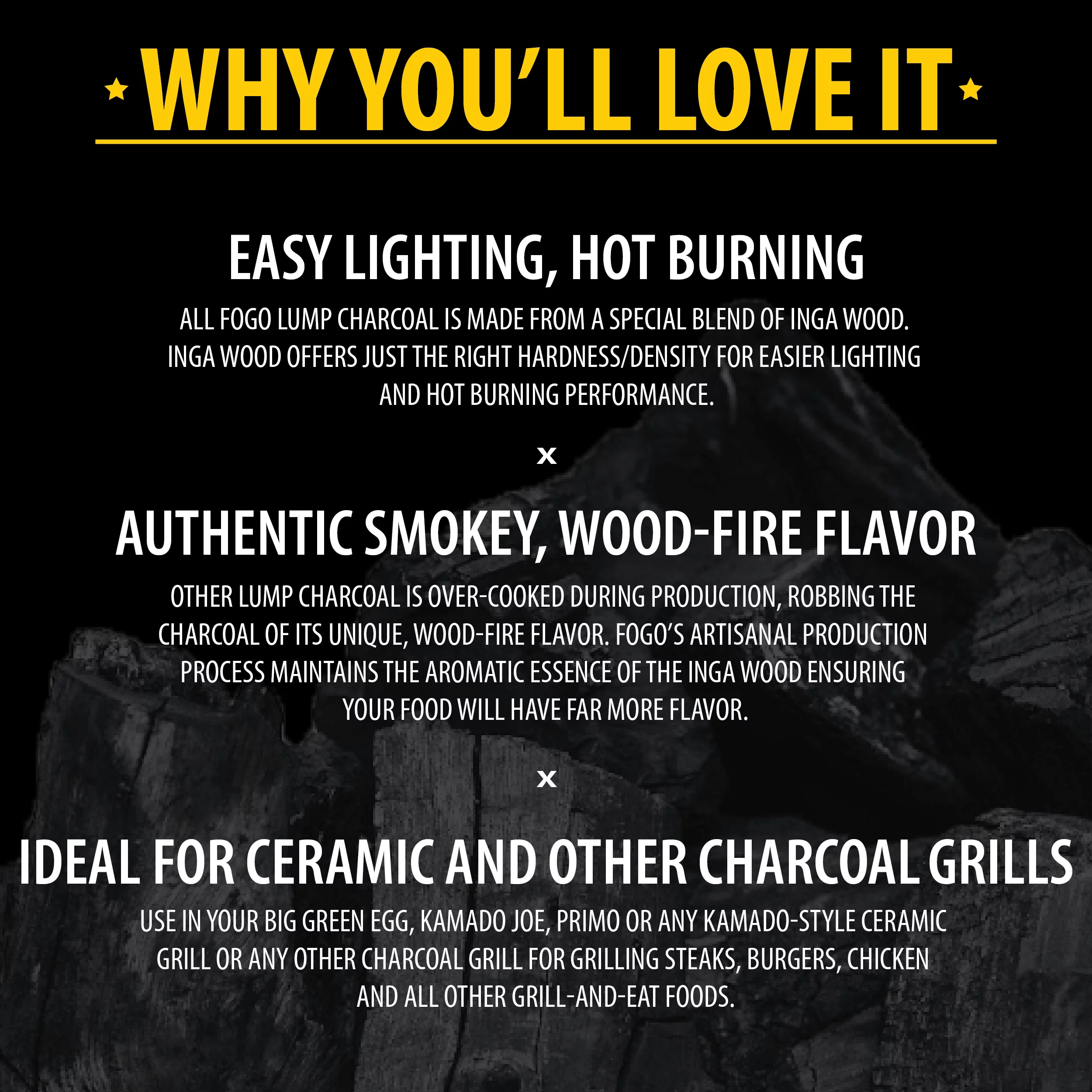 FOGO Premium Oak Restaurant Grade All-Natural Hardwood Flavor Lump Charcoal Fuel for Ideal Grilling and Smoking, 35 Pound Bag, 2-Pack