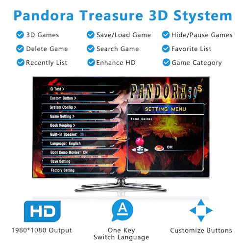 FVBADE [30000 Game in 1] 70S Pandora Box Retro Games Arcade Game Console with Two Separate Host for PC & Projector & TV 3D Games 1-4 Players Category