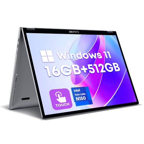 CHUWI MiniBook X 2-in-1 Touchscreen Laptop, 16GB LPDDR5 512GB SSD, Intel N150 (up to 3.6GHz), Windows 11 Convertible Laptop 10.51", 2TB SSD Expand
