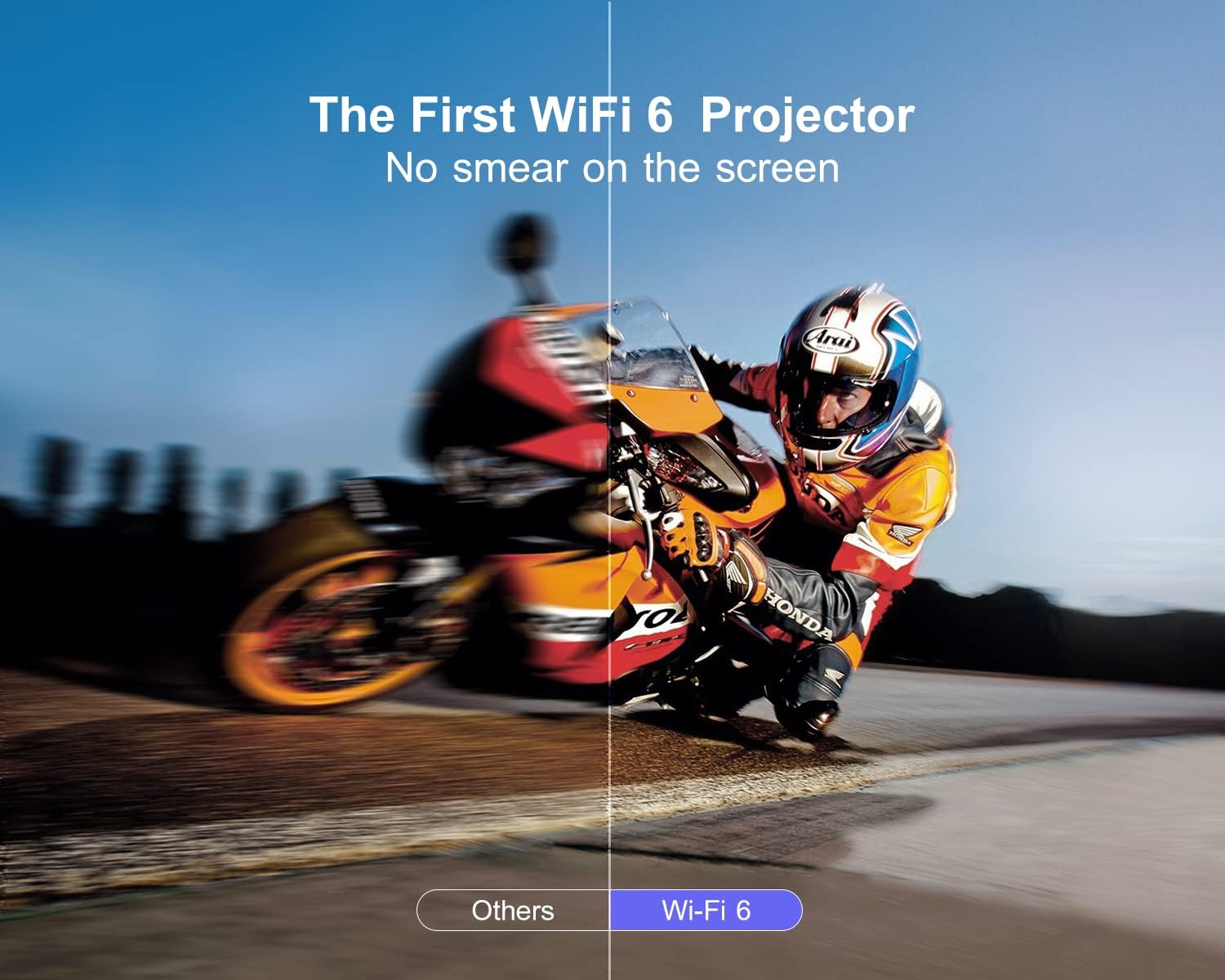 [Auto Focus/4K Support] Projector with WiFi 6 and Bluetooth 5.2, 600ANSI Native 1080P Outdoor Movie Projector, WiMiUS P62 Auto 6D Keystone & 50% Zoom