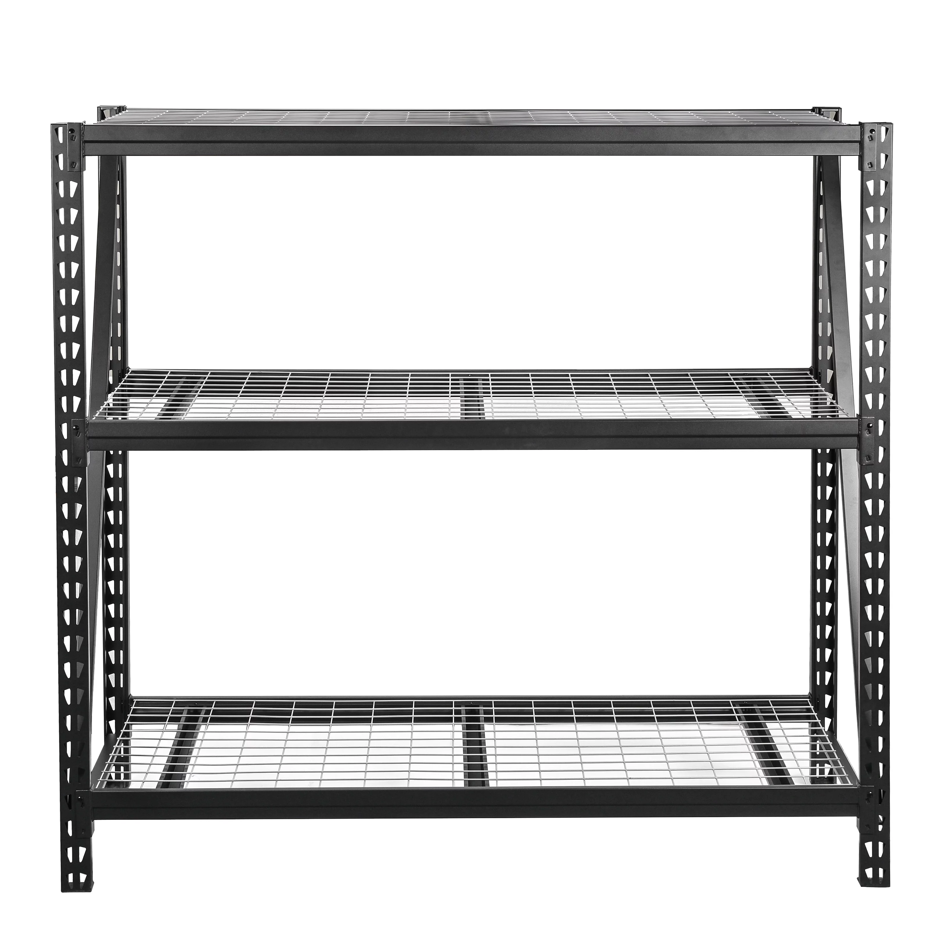 WORKPRO Steel 3-Tier Storage Shelf Unit 72-Inch-H x 77-Inch-W x 24-Inch-D, 6000lb Total Capacity, Black