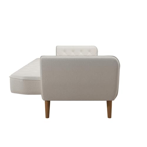 Novogratz Tallulah Memory Foam Futon, Convertible Couch, Camel Faux Leather