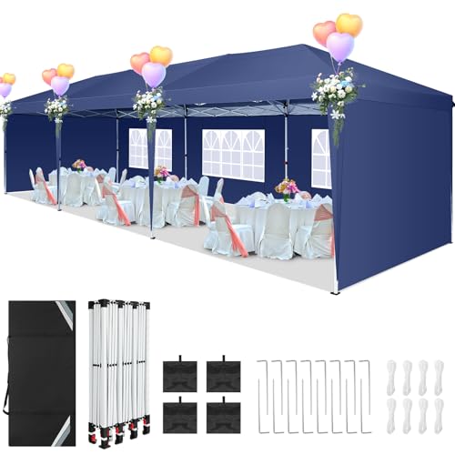 COBIZI Canopy 10x20 Pop Up Canopy Tent with 6 Sidewalls Party Tents for Parties Weddings Backyard Waterproof Canopy Outdoor Commercial Canopy Event
