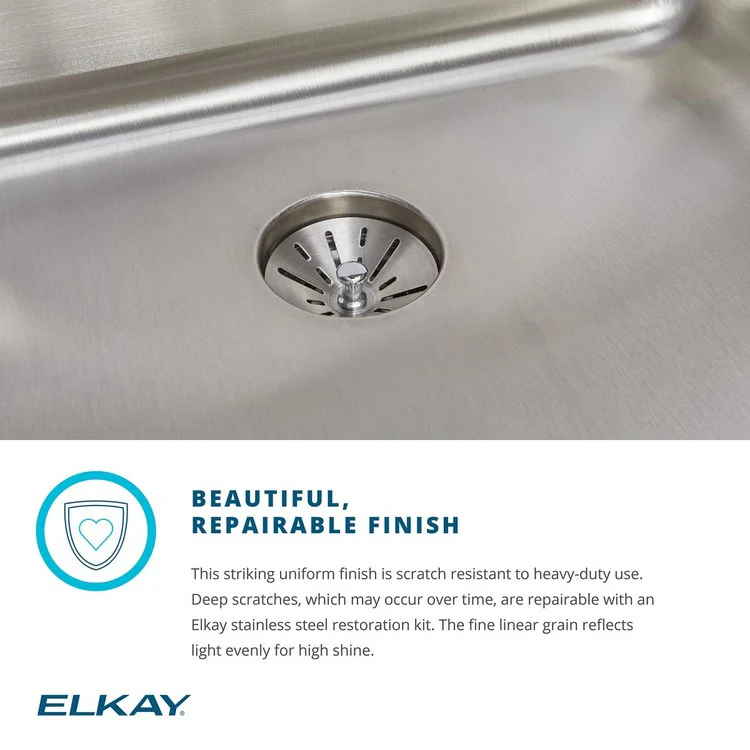 Kitchen Sink Lustertone Classic 33 x 22 Inch Double Bowl Equal with Perfect Drain 4 Hole Lustrous Satin Drop-In 10-1/8 Inch