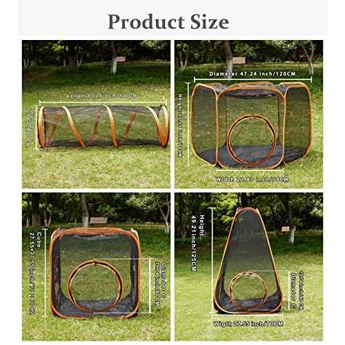 6-in-1 Tent Cat Enclosures with Tunnel for Indoor and Outdoor,Portable Playpen Play Tents for Cats Rabbits Ferrets and Small Animals