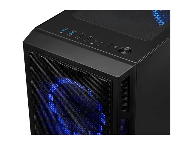 Rosewill ATX Mid Tower Gaming PC Computer Case with Dual Ring Blue LED Fans 360