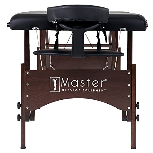 Master Massage 28" Argo Portable Massage Table in Cream with Walnut Legs- Spa Bed for Tabletop Exercise & Massage- Beauty Bed Tattoo Bed- Lash Table