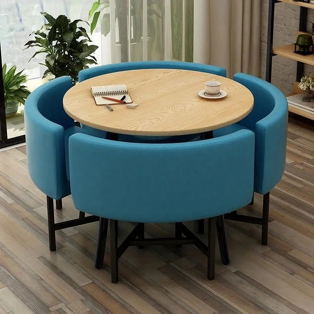 Dining Table Set 4 Chairs Office Reception Seat Suits Negotiation Table Casual Visitor Round Table Visitor Office Desk Chair Set