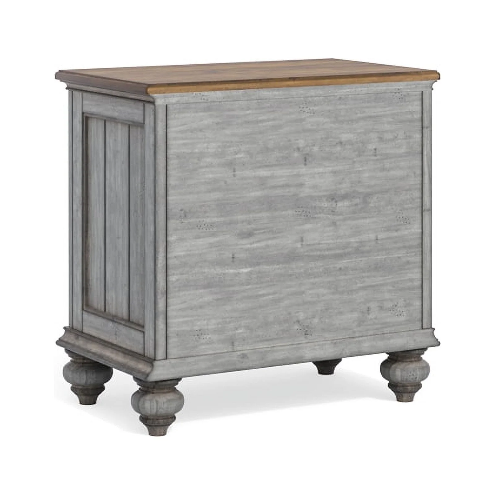 Homestyles Plymouth Weathered Gray Nightstand with Three Drawers