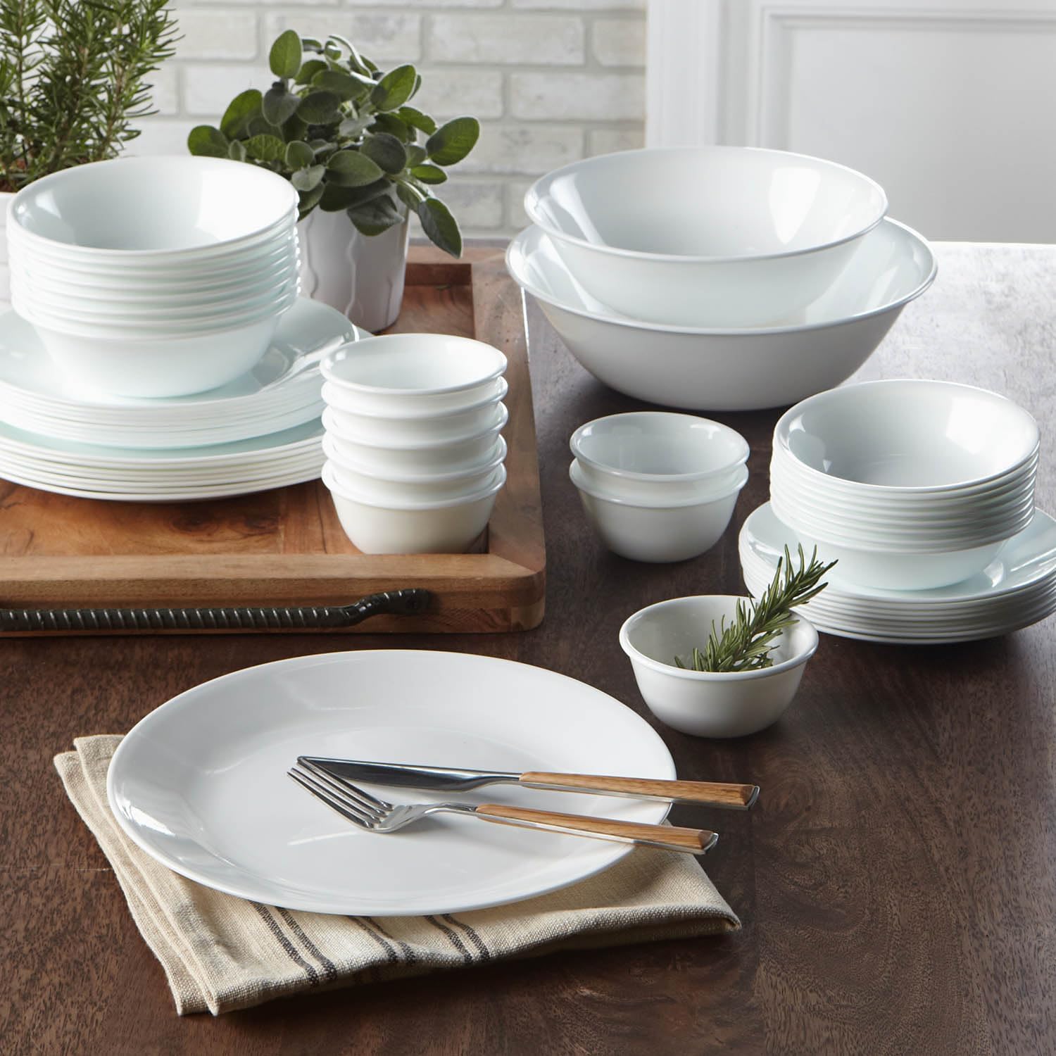 Corelle Winter Frost White Glass 30Pcs Dinner Set