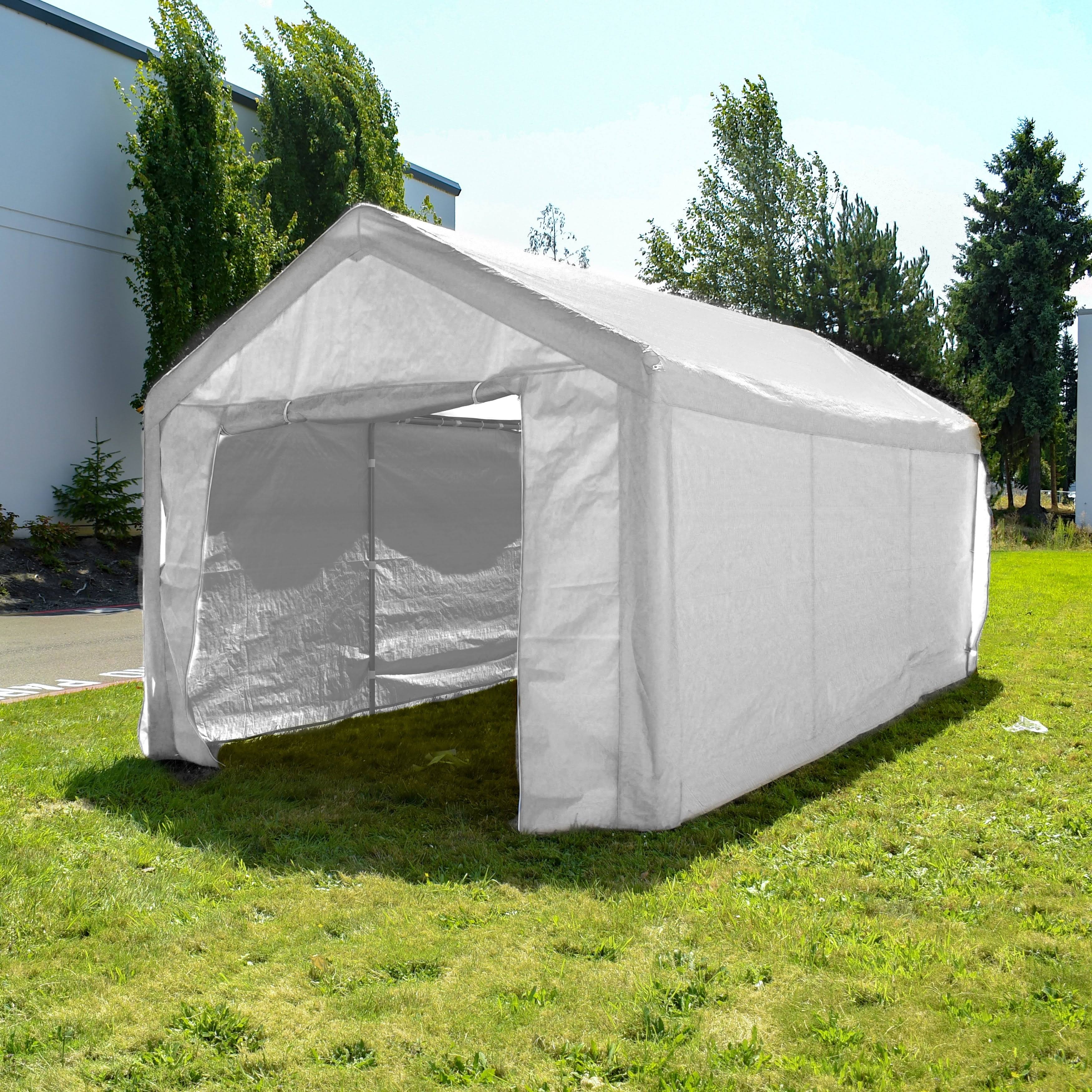 Aleko Heavy Duty Outdoor Canopy Carport Tent 10 x 20 ft White - CP1020WH