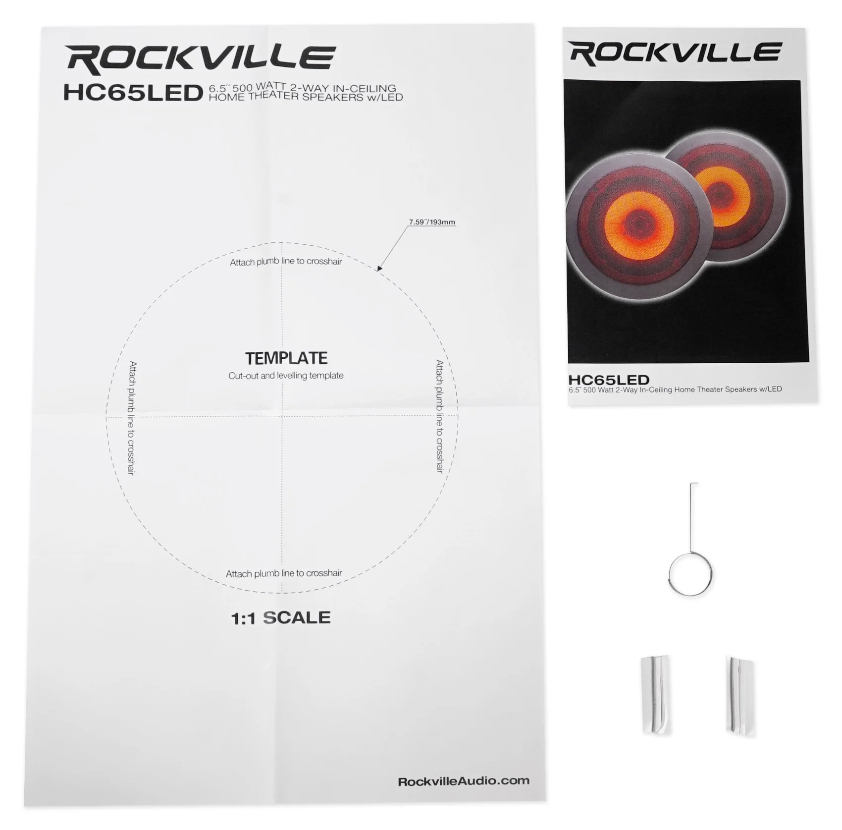Rockville 1000w Home Theater Bluetooth Receiver+(4) In-Ceiling 6.5" LED Speakers