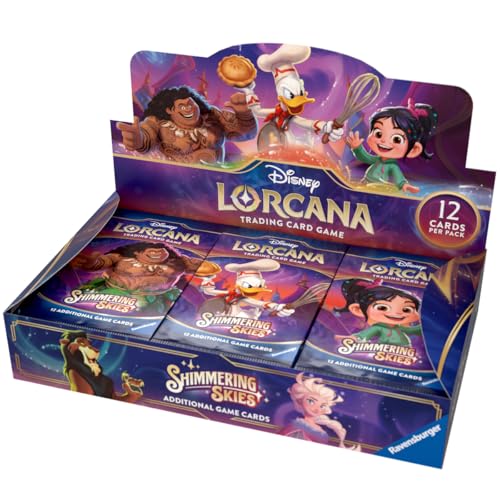 Ravensburger Disney Lorcana TCG: Shimmering Skies Booster Pack Display | 24 Packs with 12 Trading Cards Each | Ideal for Collectors & Disney Fans |
