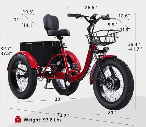 Adult Electric Tricycle Adult Tricycle 3 Wheel Bikes Adults Electric Three Wheel Bike - Radiant Selections