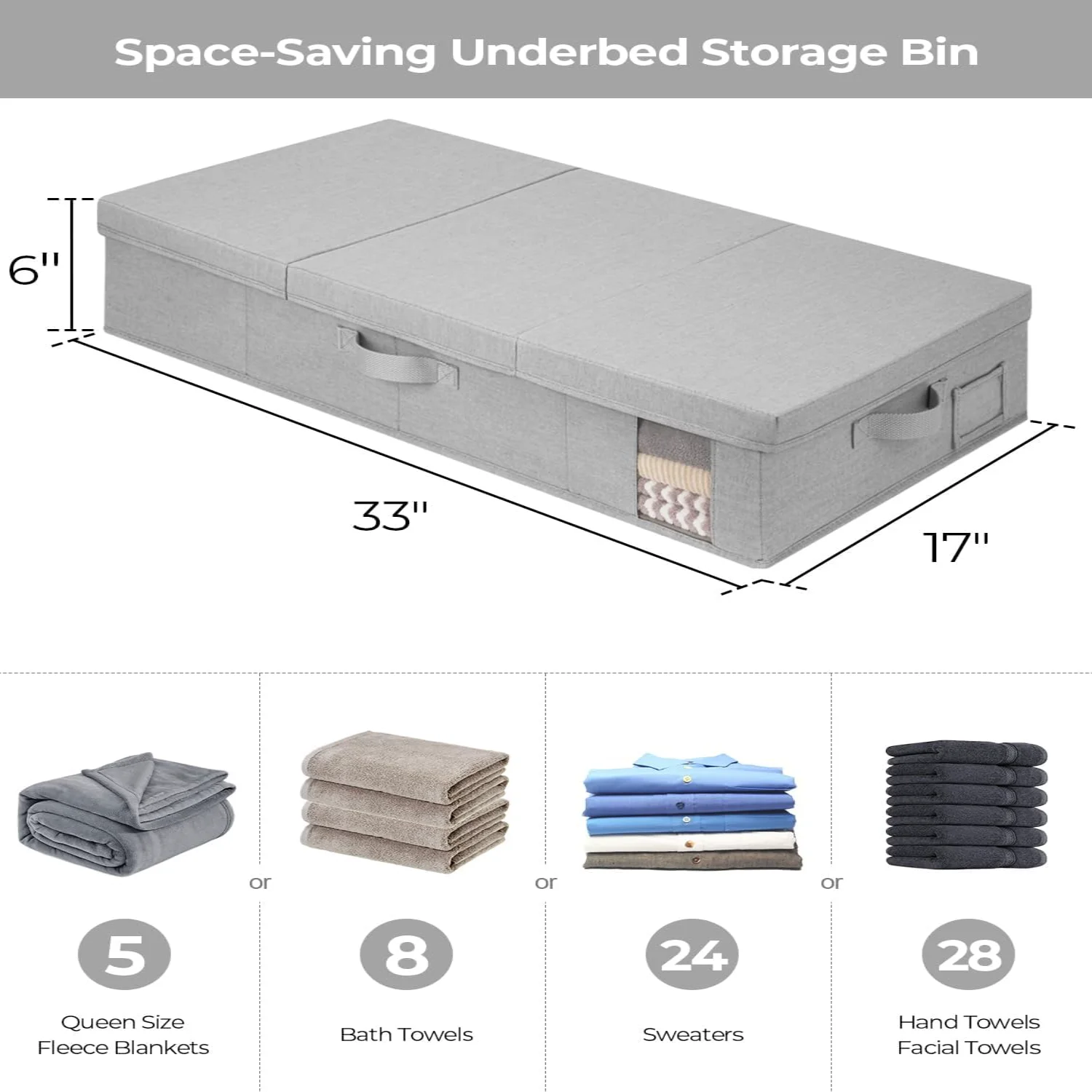 dxynlzq 2-Pack  Under Bed Storage Bins with Lids  Underbed Storage Containers with Handles and Label Holder  Closet Organizer for Clothes  Blankets