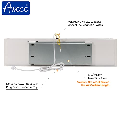 Awoco FM-12 Power Quiet Indoor Air Curtain w/Remote Control and Magnetic Switch