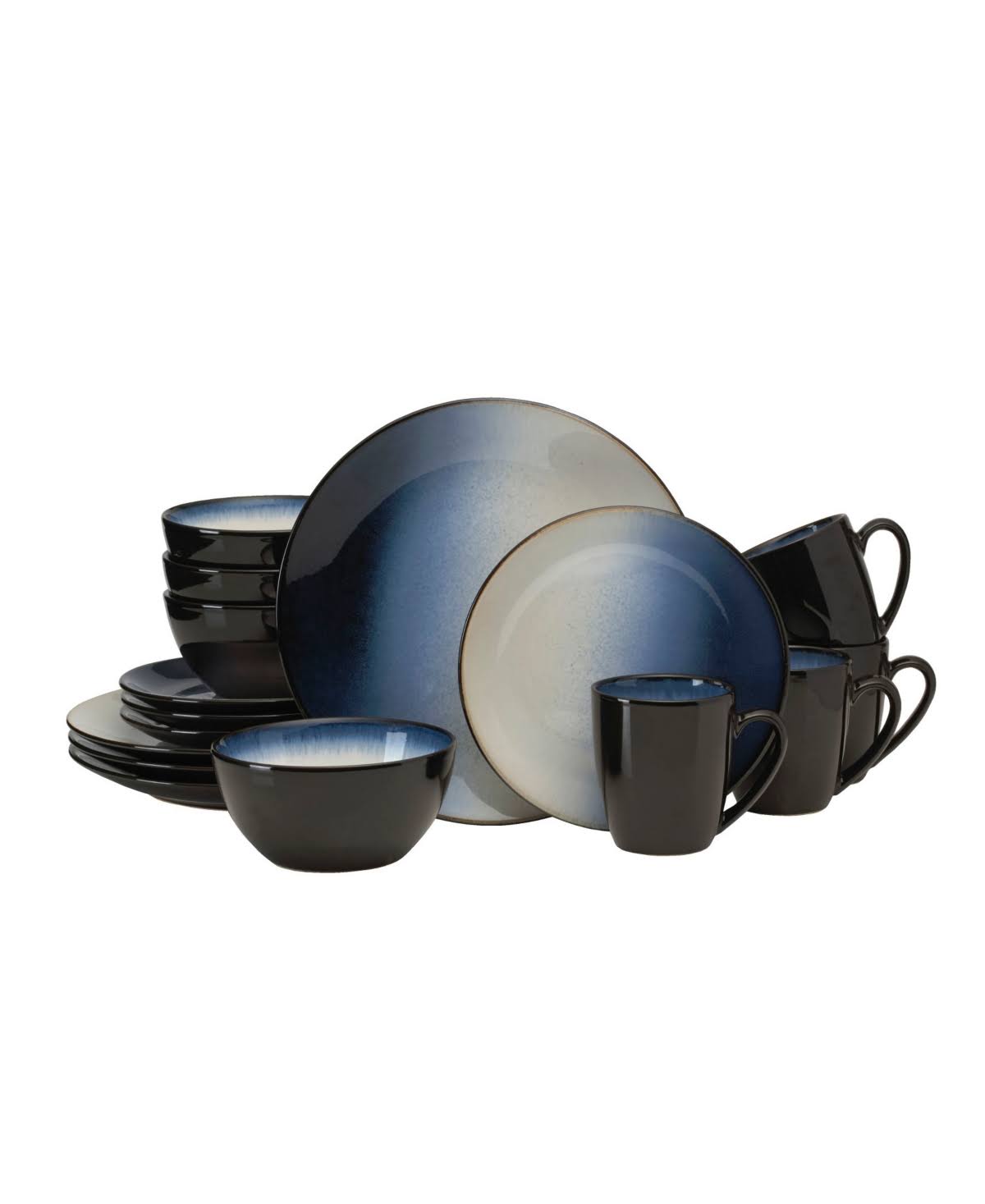 Gourmet Basics by Mikasa Asher Blue 16-Piece Dinnerware Set