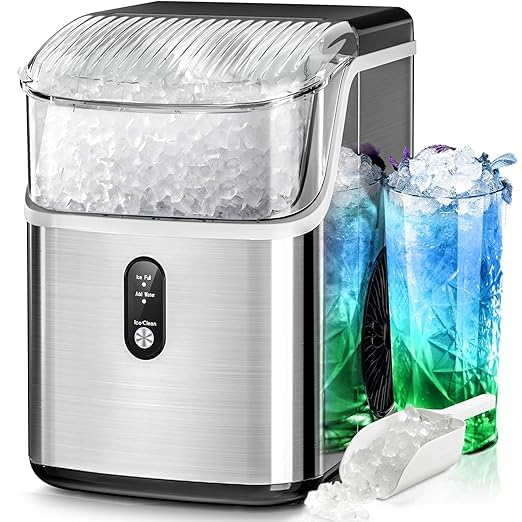 Nugget Ice Makers Countertop, 35Lbs/24H Portable Ice Maker Machine with Chewable Ice