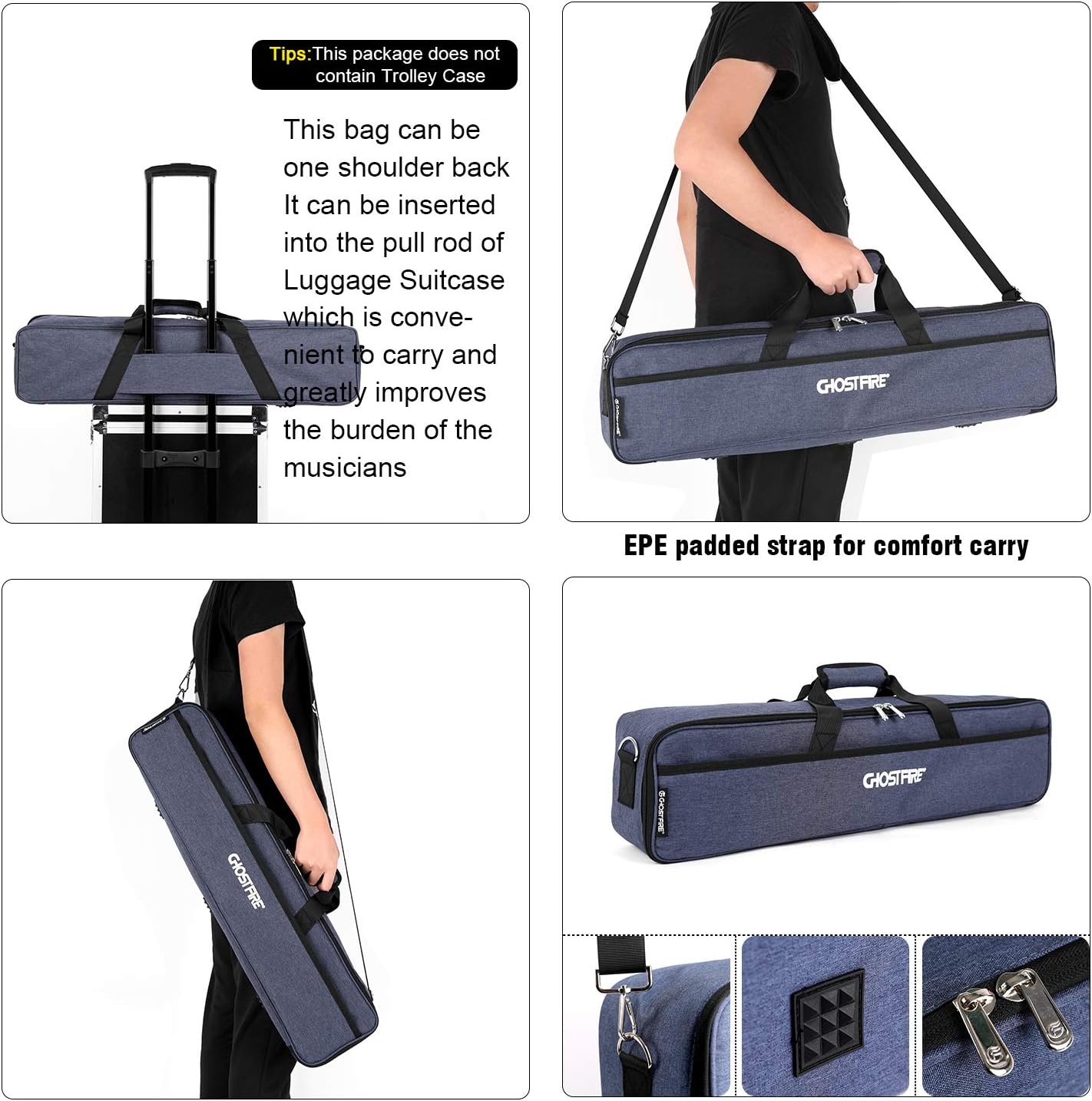 Ghost Fire Guitar Pedal Board Aluminum Alloy Effect Pedalboard with Carry Bag,V series (V-BABY MAX（Deluxe Edition）)