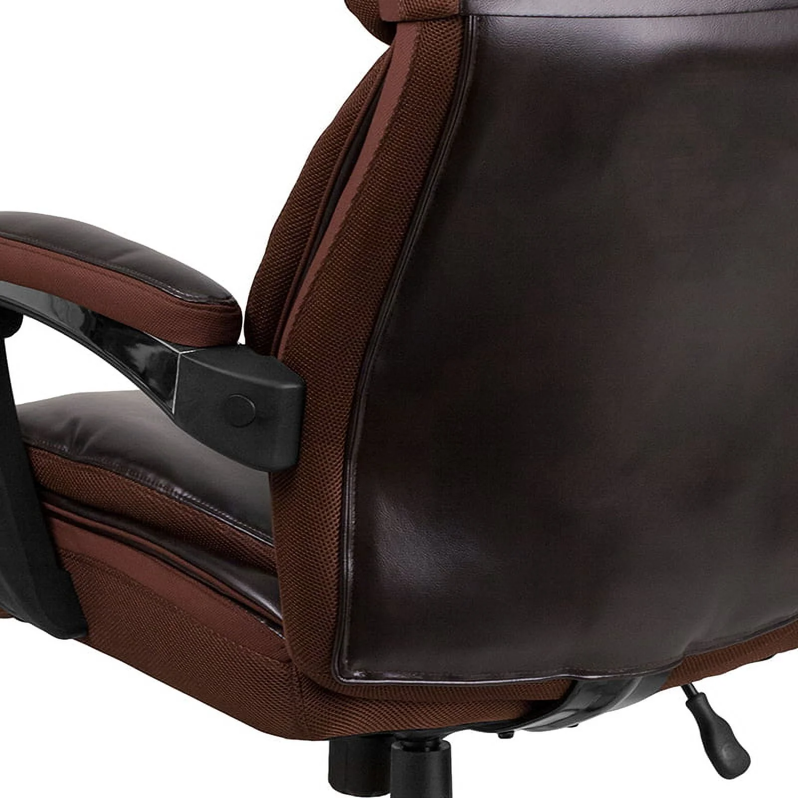 BizChair Big & Tall 500 lb. Rated Brown LeatherSoft Executive Swivel Ergonomic Office Chair with Adjustable Headrest